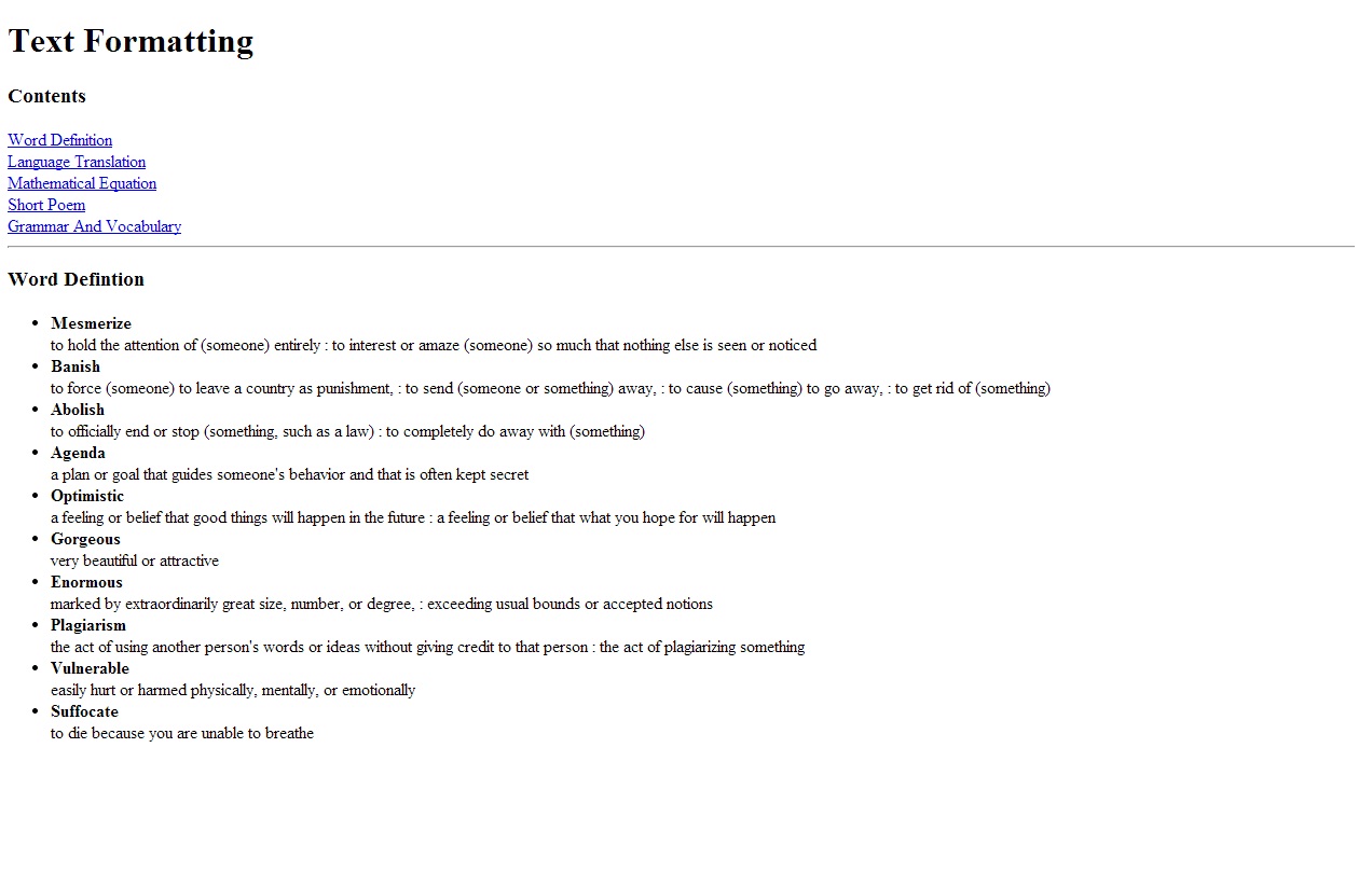 formatting