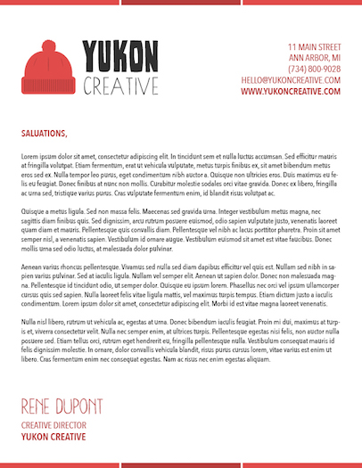Yukon Creative Letterhead