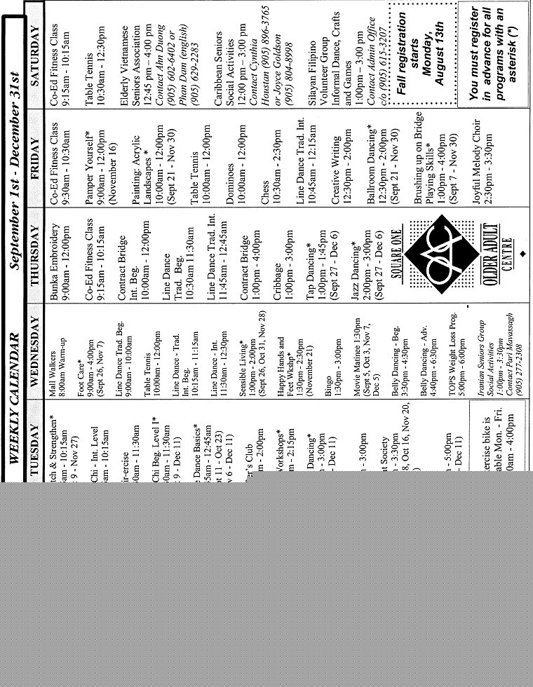 Fall Activity Guide September - December 2007 Weekly Calendar Print Version - Page 20b