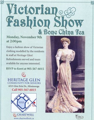 Victorian Fashion Show and Bone China Tea from Chartwell Heritage Glen flyer