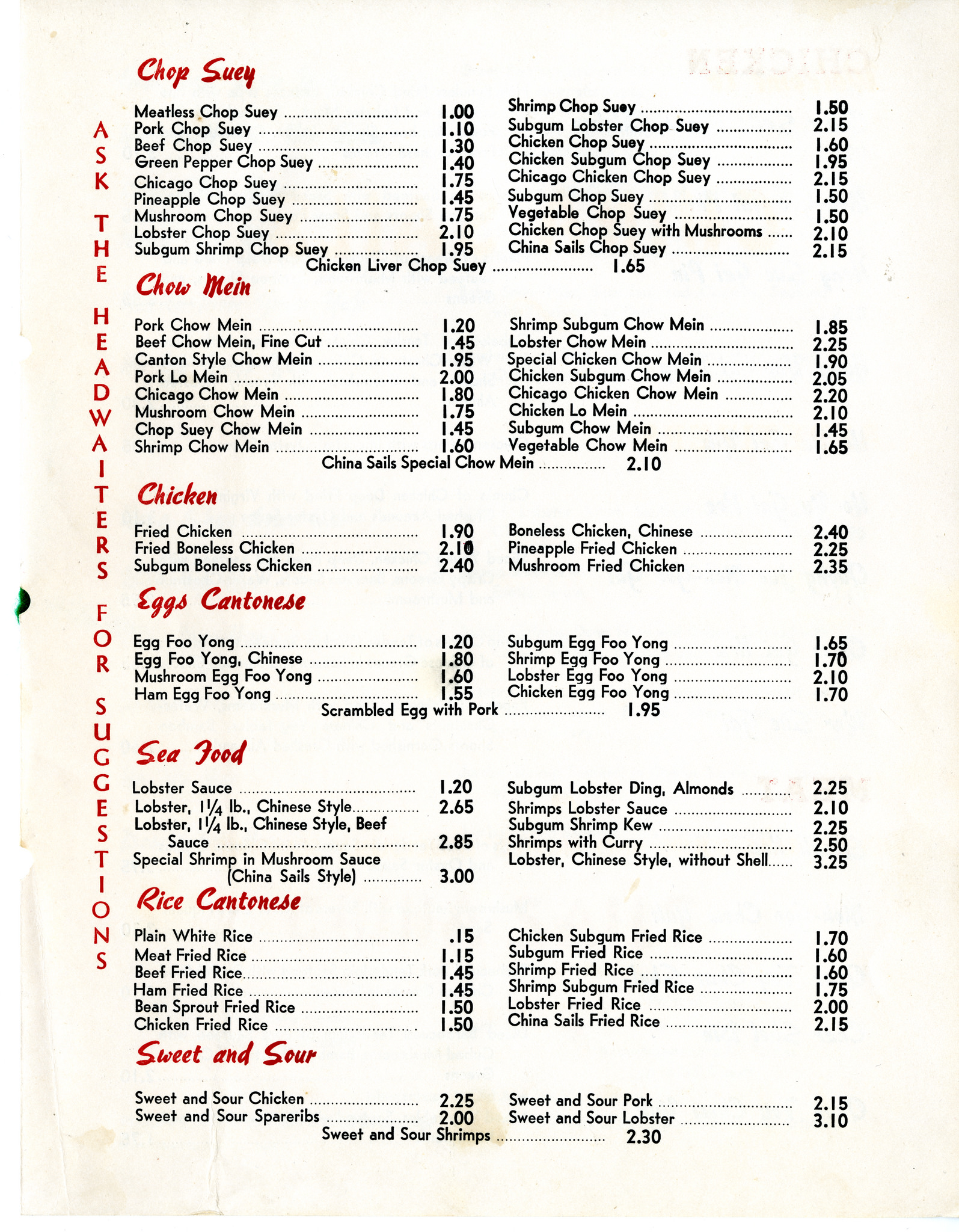 menu