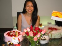 Joanne's very pink, hello-kitty birthday.. hehe