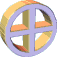 native american gold 3-d 4 corner symbol