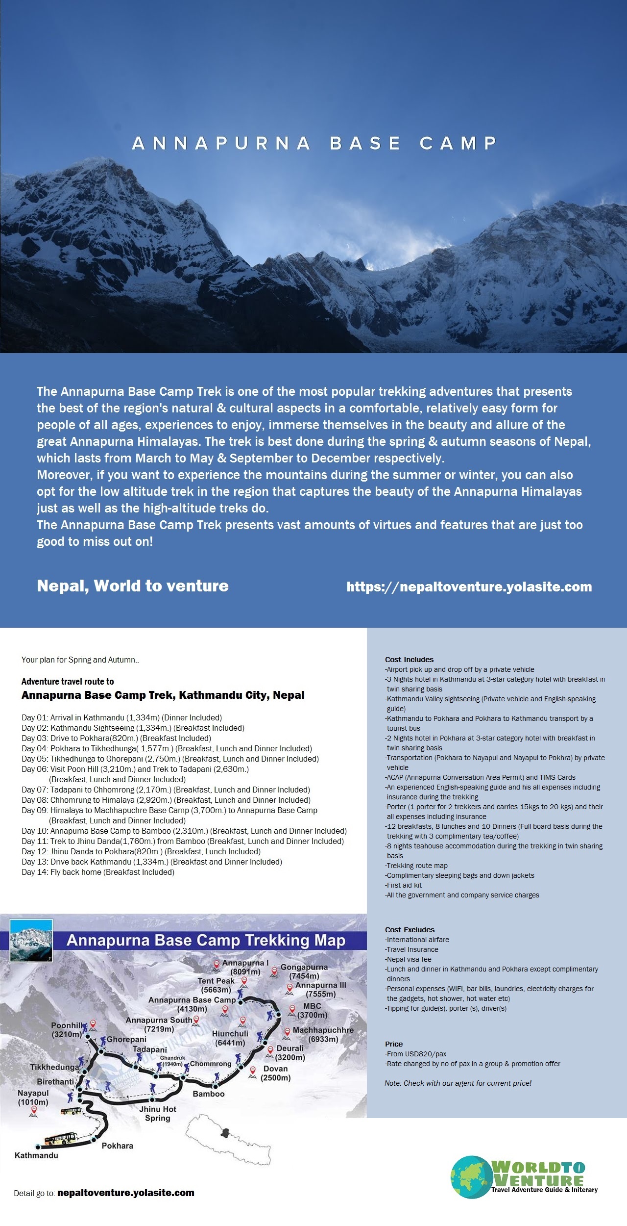 Annapurna Base Camp brochure