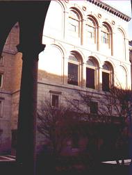 The inner courtyard at the Boston Public Library.