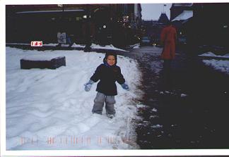 Jeremy plays in the streets of Old Quebec