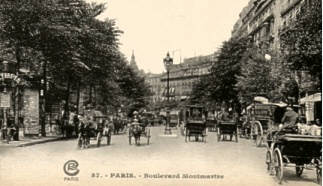 Postcard of Boulevard Montmartre ---turn of the century.