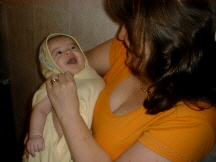 RFN2 is very happy playing with his Mommy after a nice bath