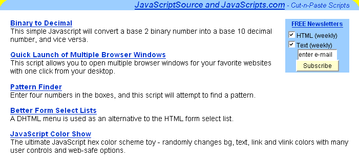 JavaScript.com features The Ultimate Original JavaScript ColorShow 12/03/02
