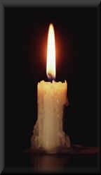 Single burning candle