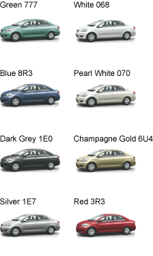 Toyota Belta Color Variations