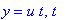 y = u*t, t