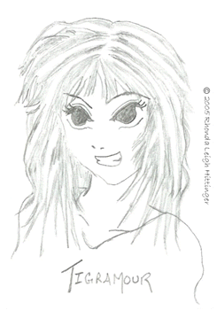 Pencil sketch of my gal pal Tigramour (Martine) - Click Here To Check Out Her Home Page..