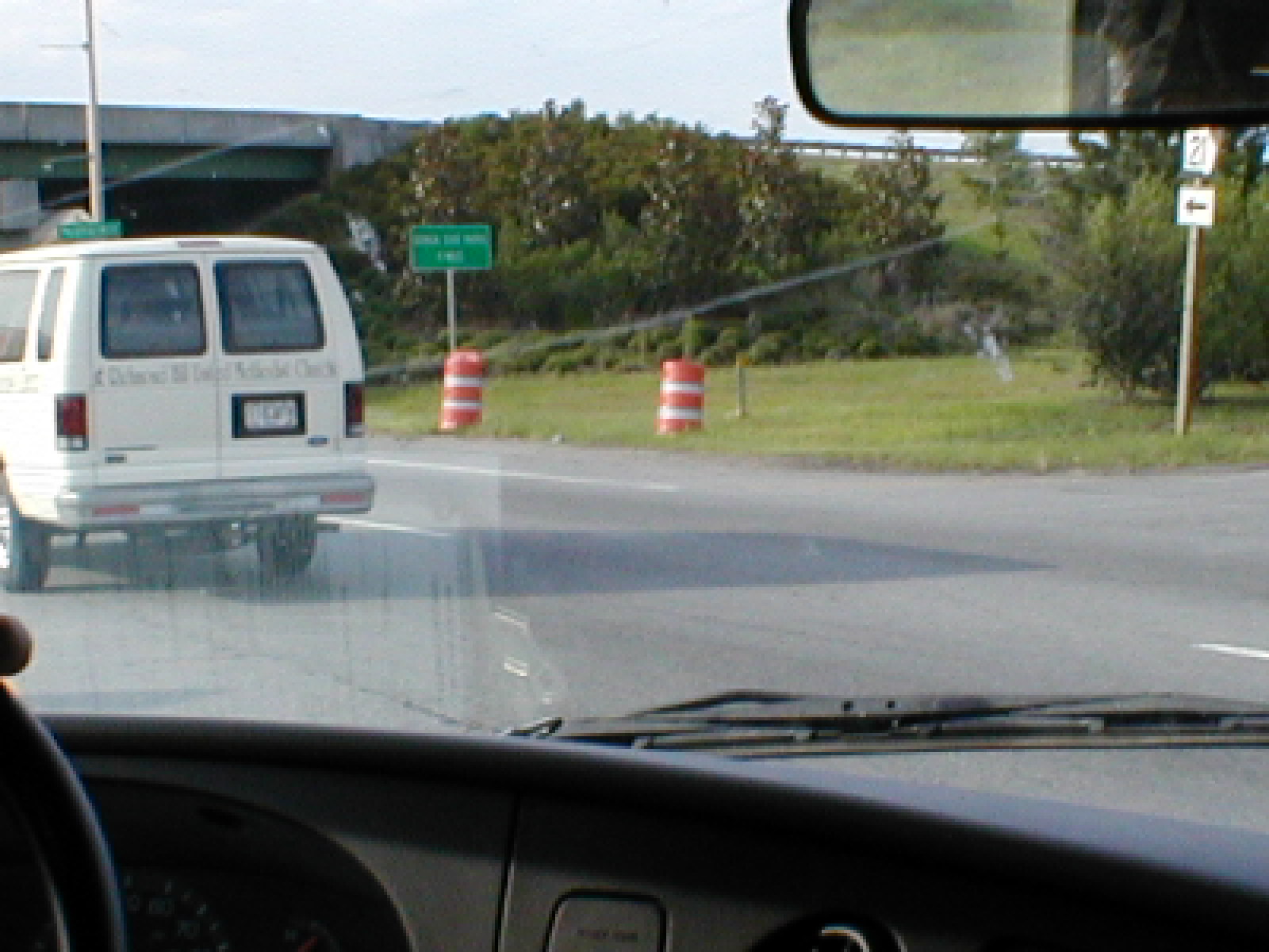 Did he read those signs in the van??