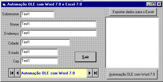Automa��o OLE com Word 7.0 e Excel 7.0