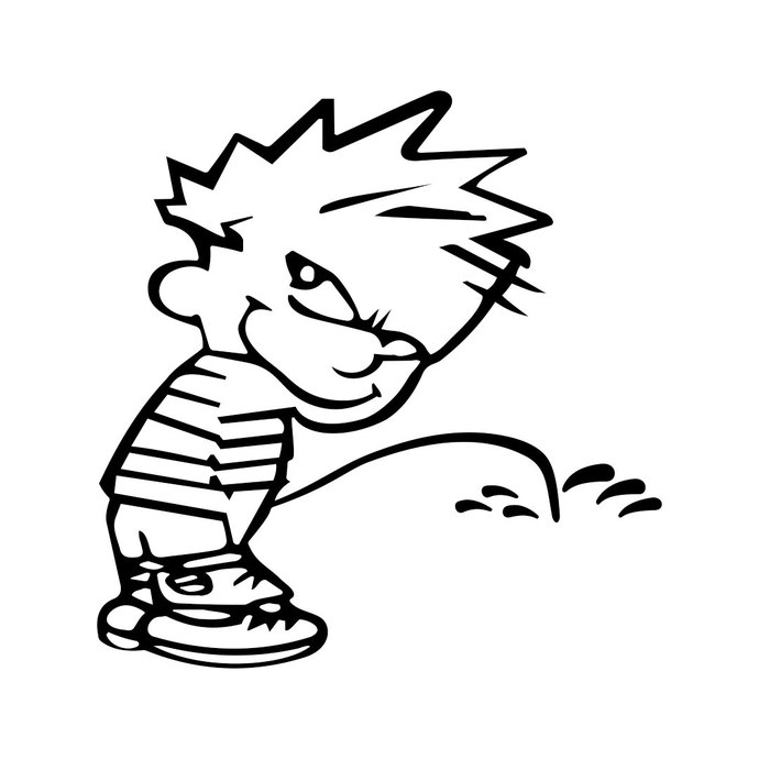 calvin peeing