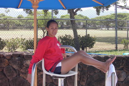 Sandy as Lifeguard...