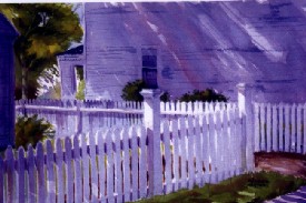 The Fence, Watercolors by Richard Marthers