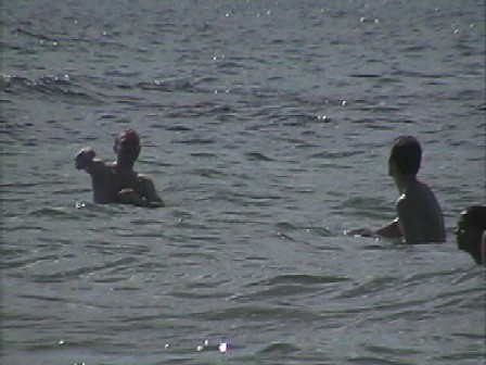 Me throwing a football in the pacific.