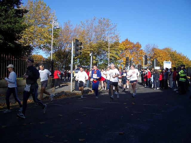 We didn't see Dan but did catch Superman running the Marathon