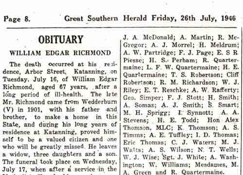 top of obit in gt southern herald