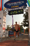 First across the finish pads - how cool!