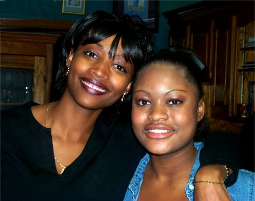 Photo of granddaughters, Adidja, 21 (left) and sister Saida, 14 - Thanksgiving, 2000