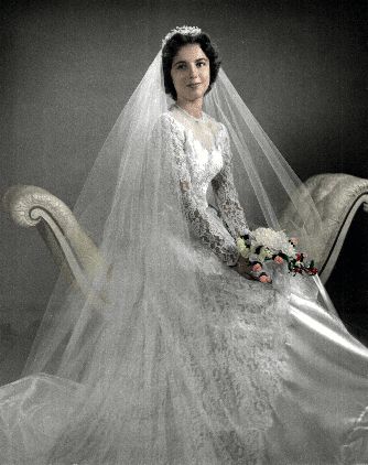 Barbara in her wedding gown - 1959