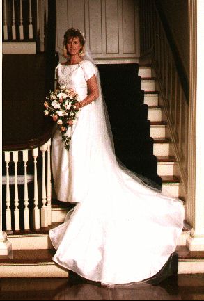 Shelly in her wedding gown - 1990