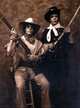 Tedrick and Frank, dressed in western garb