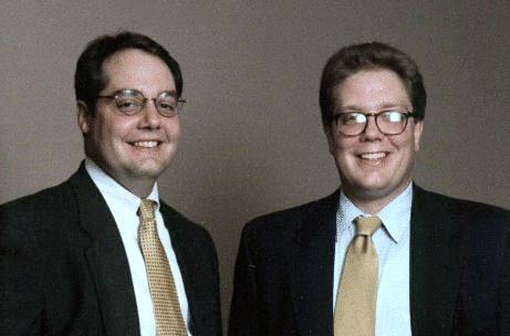 Tedrick and Frank, both smiling