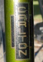 Decal on seat tube