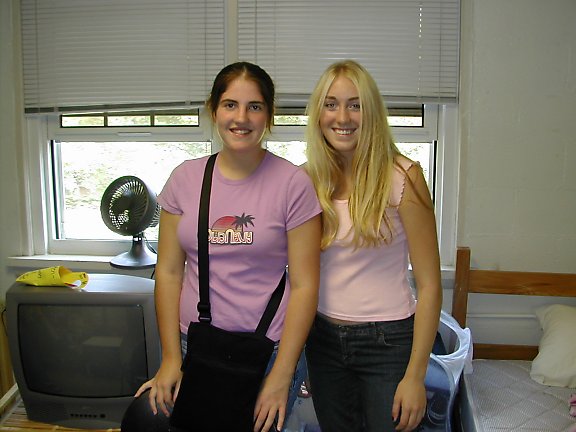 Melissa and Kristen in their dorm room.