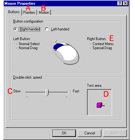 The Mouse Properties Window
