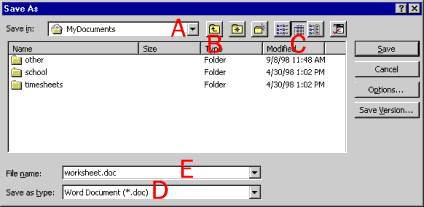 The Save As Window