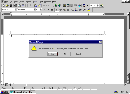 Exit Dialogue Box