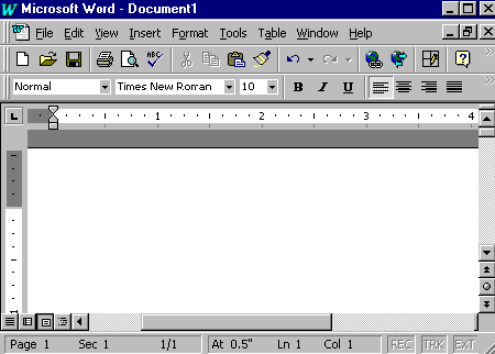 Initial Screen in Excel
