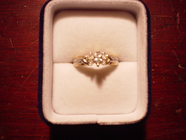 This is the engagement ring that my sweety bought for me.  No dates set but we are working on it.