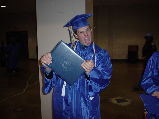 Andy is pretty proud of that diploma