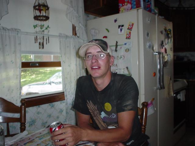 This is the love of my life Corey.  I took this while up at my bud Jessie's grandmas house.