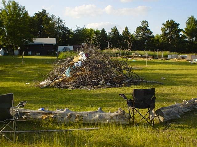 This is the Bonfire before we lit it.