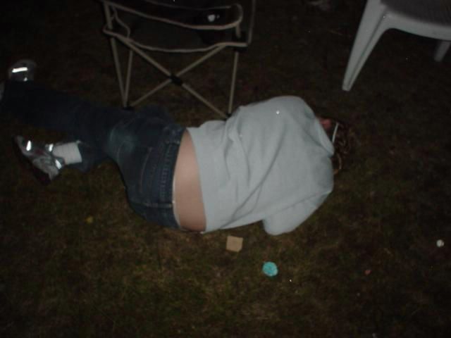Poor marylnn was so gone she fell out of her chair and slept on the ground.