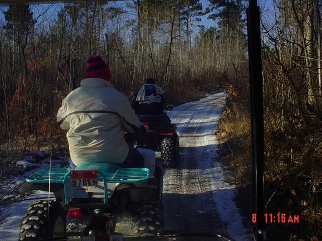 We all went 4 wheeling up at Jessies's grandmas this winter It was a blast