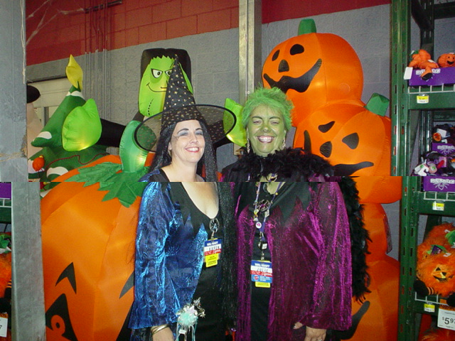 This is my department managers karen and Julie.  They dressed up for grand opening.