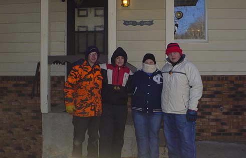 We went 4 wheeling up at my friend Jessie's Grandmas cabin so we were dressed for the weather.
