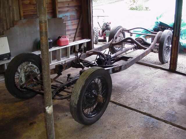 Chassis with engine and gearbox removed