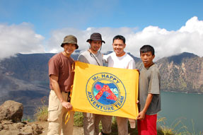 Mr. Happy Adventure Team from Jakarta trekking Mount Rinjani package 4 day 3 night