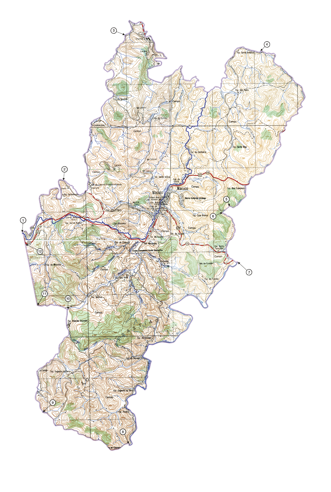 Mapa do Munic�pio de Macuco