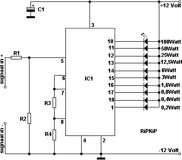 Schakelschema van de vermogen meter