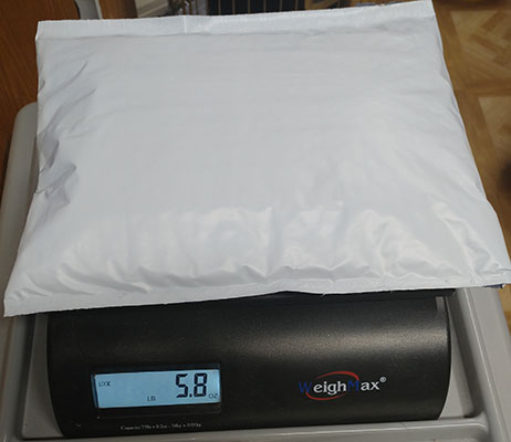Package is weighed